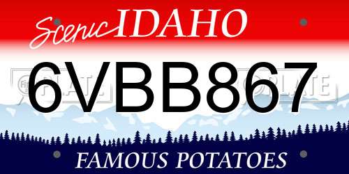 6VBB867 Idaho License Plate