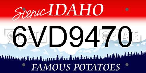 6VD9470 Idaho License Plate
