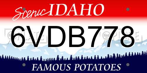 6VDB778 Idaho License Plate