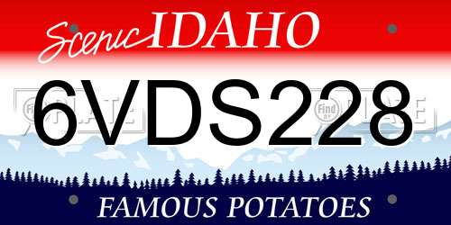 6VDS228 Idaho License Plate