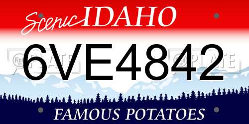 6VE4842 Idaho License Plate