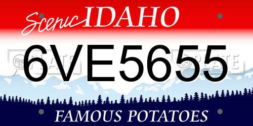 6VE5655 Idaho License Plate