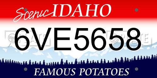 6VE5658 Idaho License Plate
