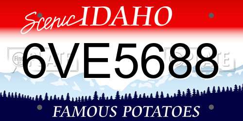 6VE5688 Idaho License Plate