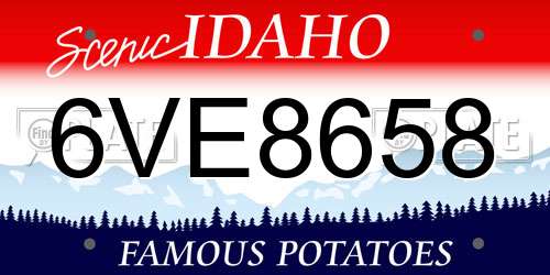 6VE8658 Idaho License Plate