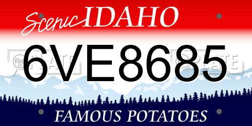 6VE8685 Idaho License Plate