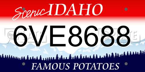6VE8688 Idaho License Plate
