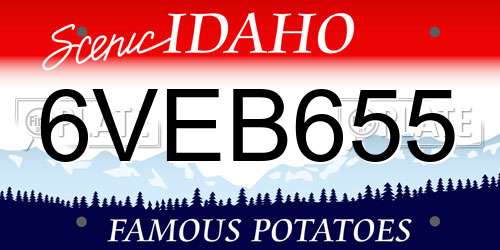 6VEB655 Idaho License Plate