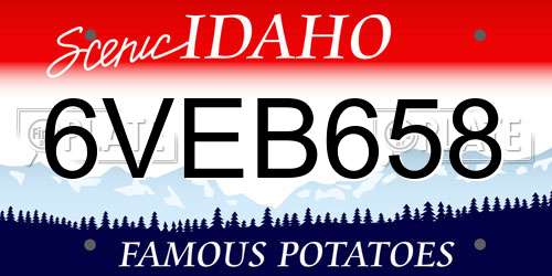 6VEB658 Idaho License Plate