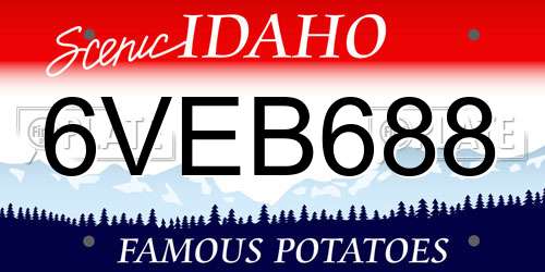 6VEB688 Idaho License Plate
