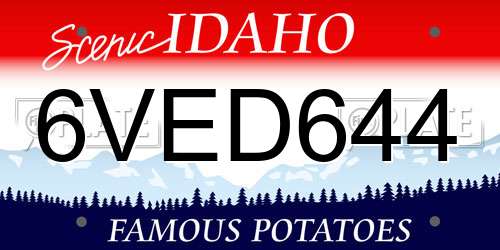 6VED644 Idaho License Plate