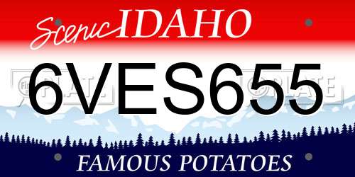 6VES655 Idaho License Plate