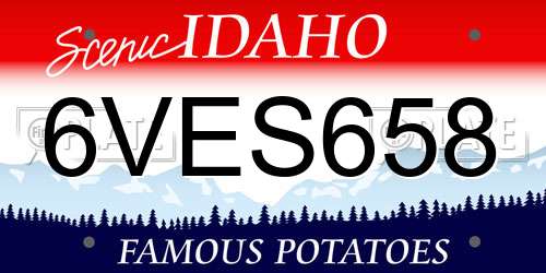 6VES658 Idaho License Plate
