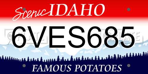 6VES685 Idaho License Plate