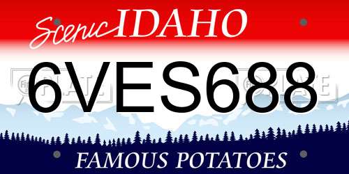 6VES688 Idaho License Plate