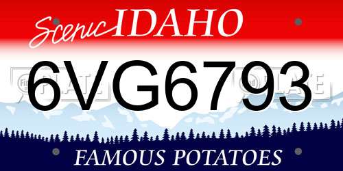 6VG6793 Idaho License Plate