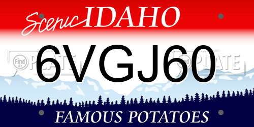 6VGJ60 Idaho License Plate
