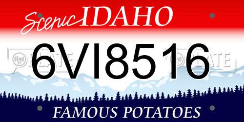 6VI8516 Idaho License Plate