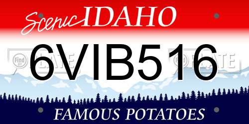 6VIB516 Idaho License Plate