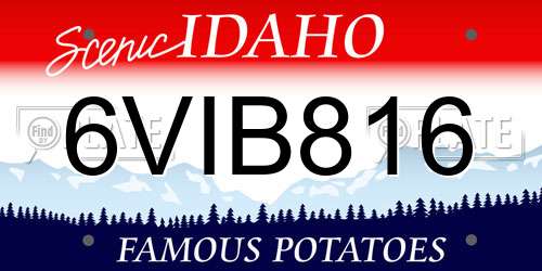 6VIB816 Idaho License Plate