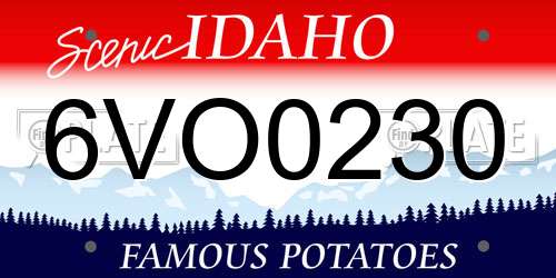 6VO0230 Idaho License Plate