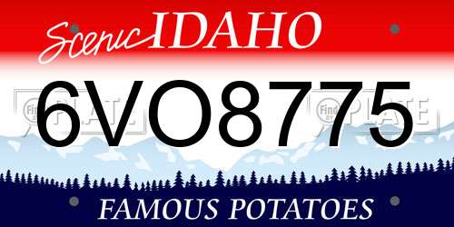 6VO8775 Idaho License Plate