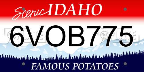 6VOB775 Idaho License Plate