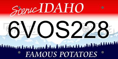 6VOS228 Idaho License Plate