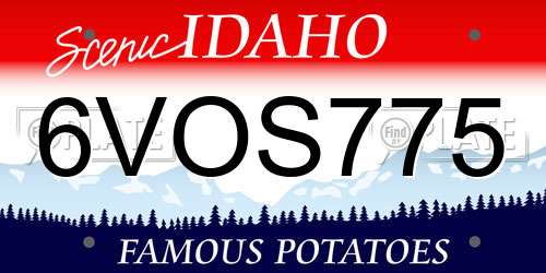 6VOS775 Idaho License Plate