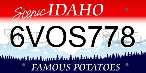 6VOS778 Idaho License Plate