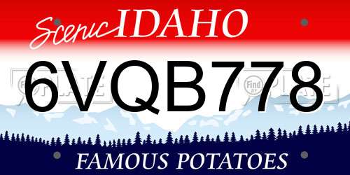6VQB778 Idaho License Plate