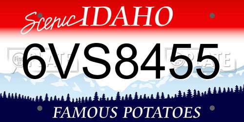 6VS8455 Idaho License Plate