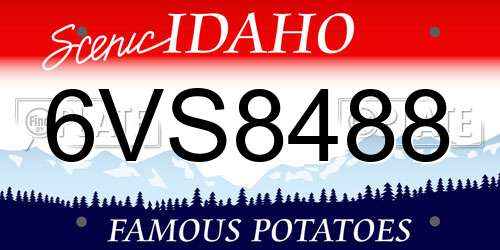 6VS8488 Idaho License Plate