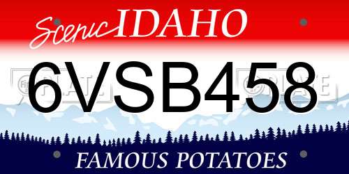 6VSB458 Idaho License Plate