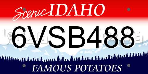 6VSB488 Idaho License Plate