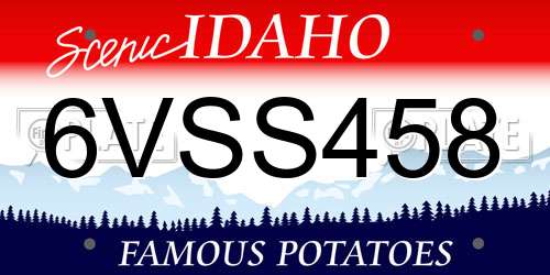 6VSS458 Idaho License Plate