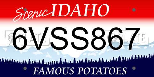 6VSS867 Idaho License Plate