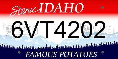 6VT4202 Idaho License Plate