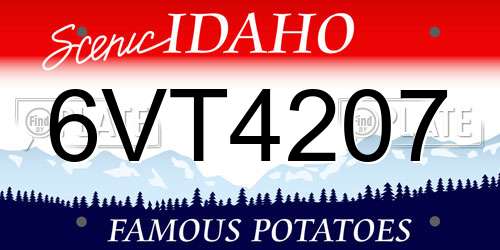 6VT4207 Idaho License Plate