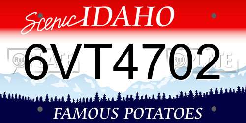 6VT4702 Idaho License Plate