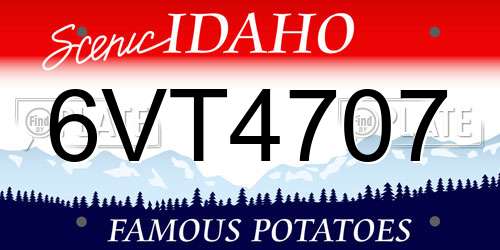 6VT4707 Idaho License Plate