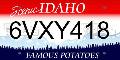 6VXY418 Idaho License Plate