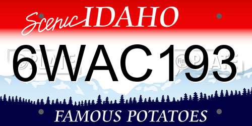6WAC193 Idaho License Plate
