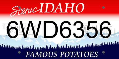 6WD6356 Idaho License Plate