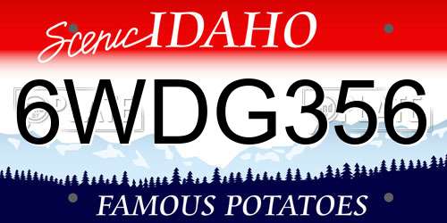 6WDG356 Idaho License Plate