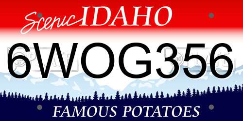 6WOG356 Idaho License Plate