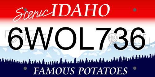 6WOL736 Idaho License Plate