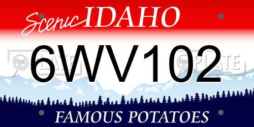 6WV102 Idaho License Plate