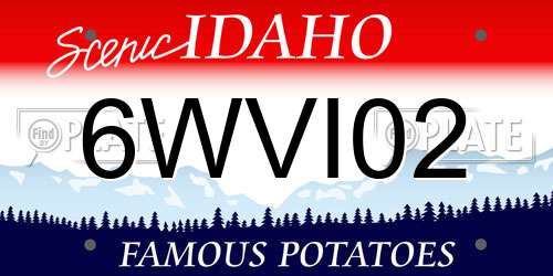 6WVI02 Idaho License Plate