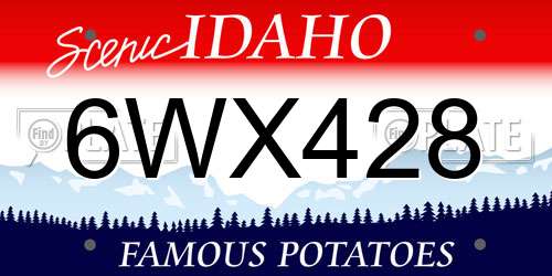 6WX428 Idaho License Plate
